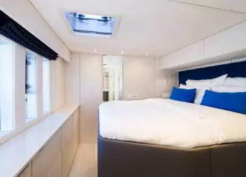 Solitaire Modern Sailing Catamaran Charter Croatia luxury bedroom - High Point Yachting