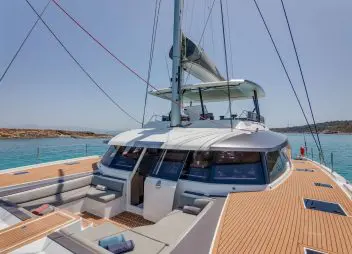 Astoria catamaran deck Greece