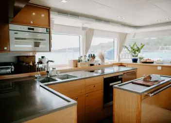 yacht charter Ebb & Flow galley