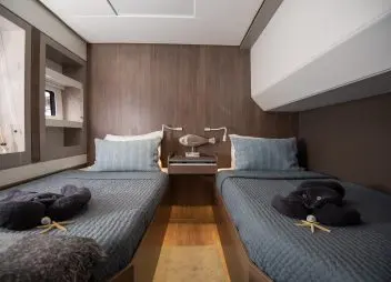 crewed yacht charter Atlas guest cabin