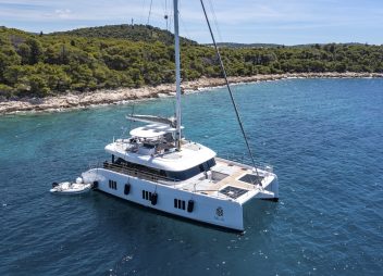 luxury crewed yacht charter catamaran Mr Si Croatia