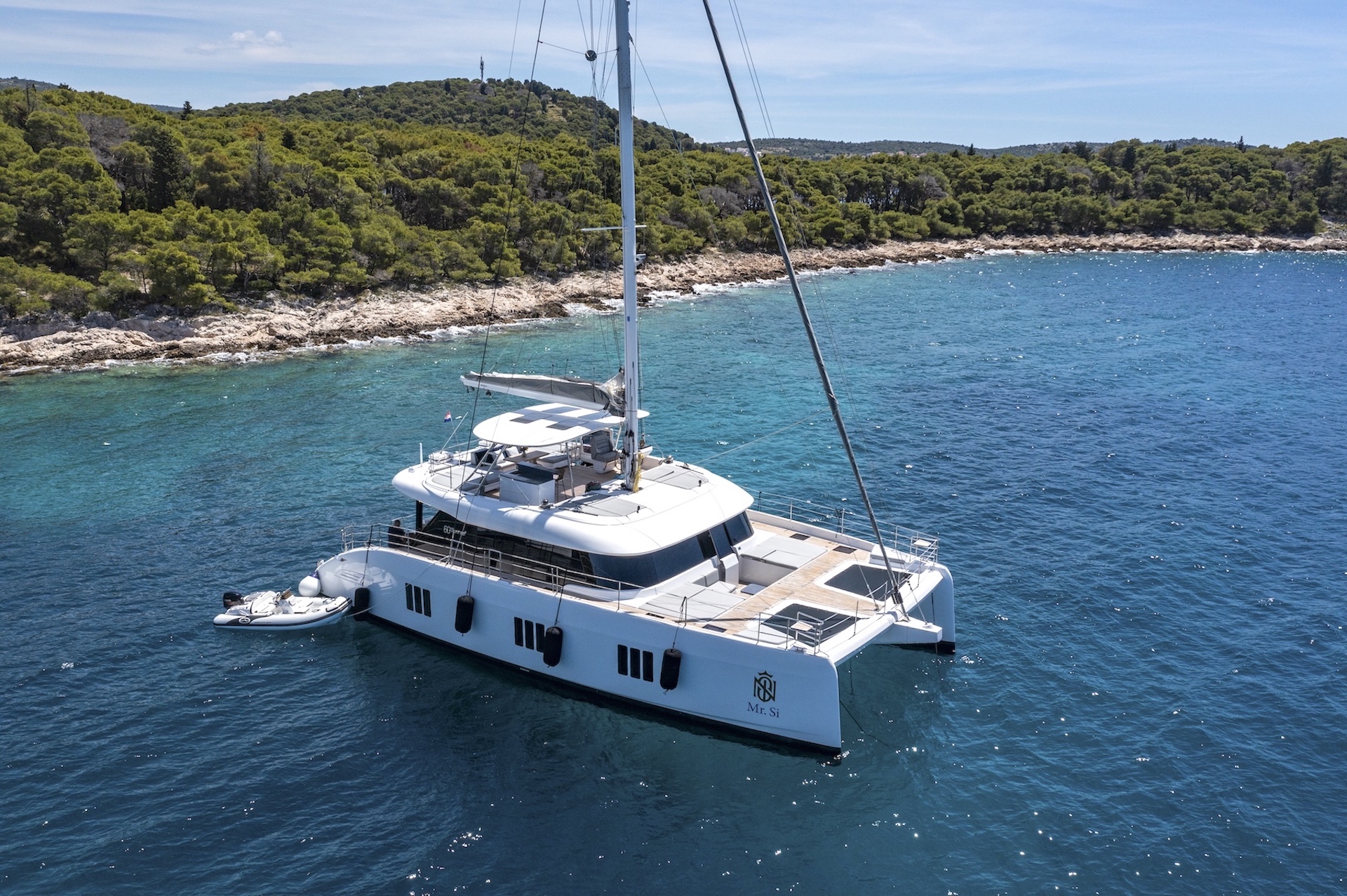 luxury crewed yacht charter catamaran Mr Si Croatia